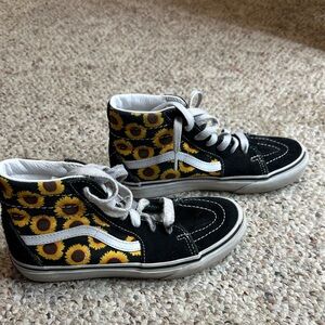 Vans Kids Black and Yellow Sunflower High-Tops size 2